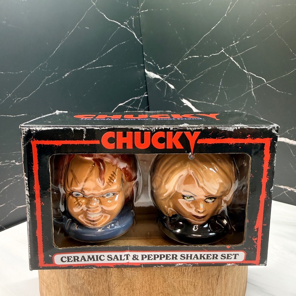 Silver Buffalo Seed of Chucky Tiffany Ceramic Salt Pepper Shaker Set SMGCK1710K